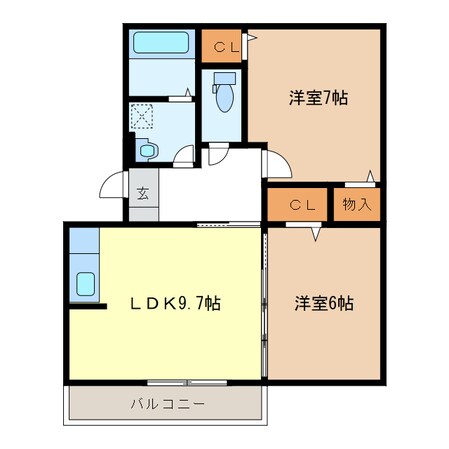 グリュックⅢの物件間取画像